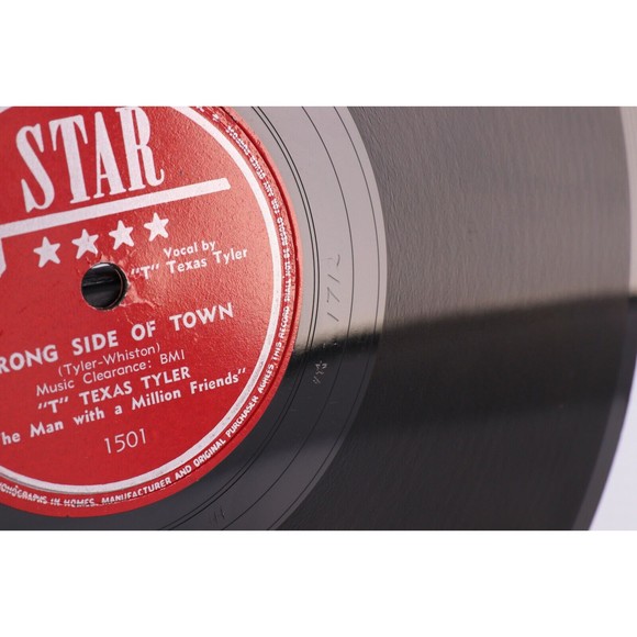 T Texas Tyler, Wrong Side Of Town /You'll Never Break 1950 10" 78 pm Record 1501 - Picture 6 of 16